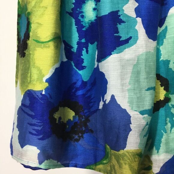 ANN TAYLOR LOFT LINEN BLEND WATERCOLOR FLORAL PLEATED MINI SKIRT 6 - Picture 13 of 13